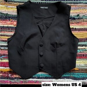 Two Cropped Blazer Vests